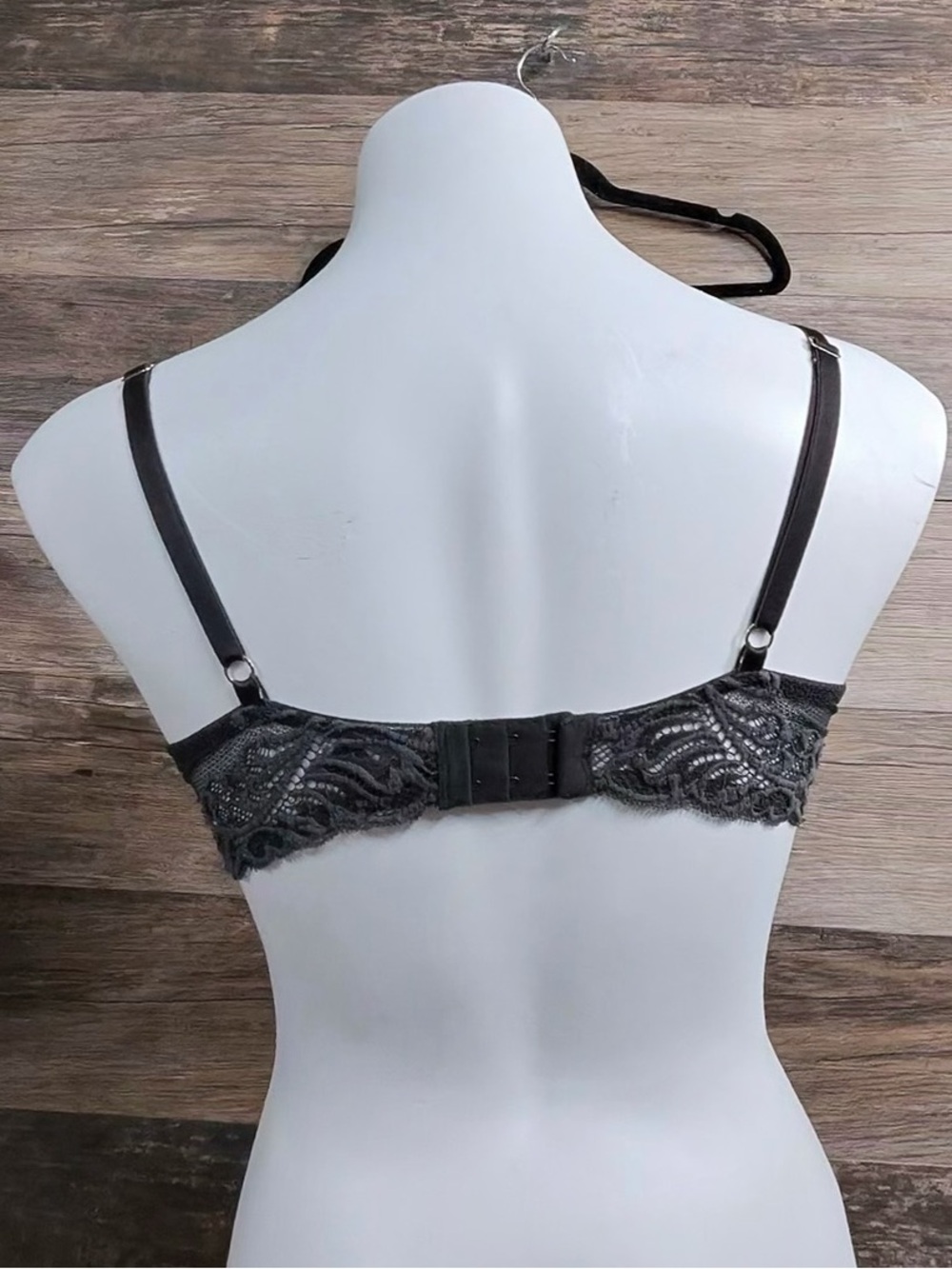 Natori Charcoal Gray Lace-Trim Underwire Bra - Picture 3 of 6